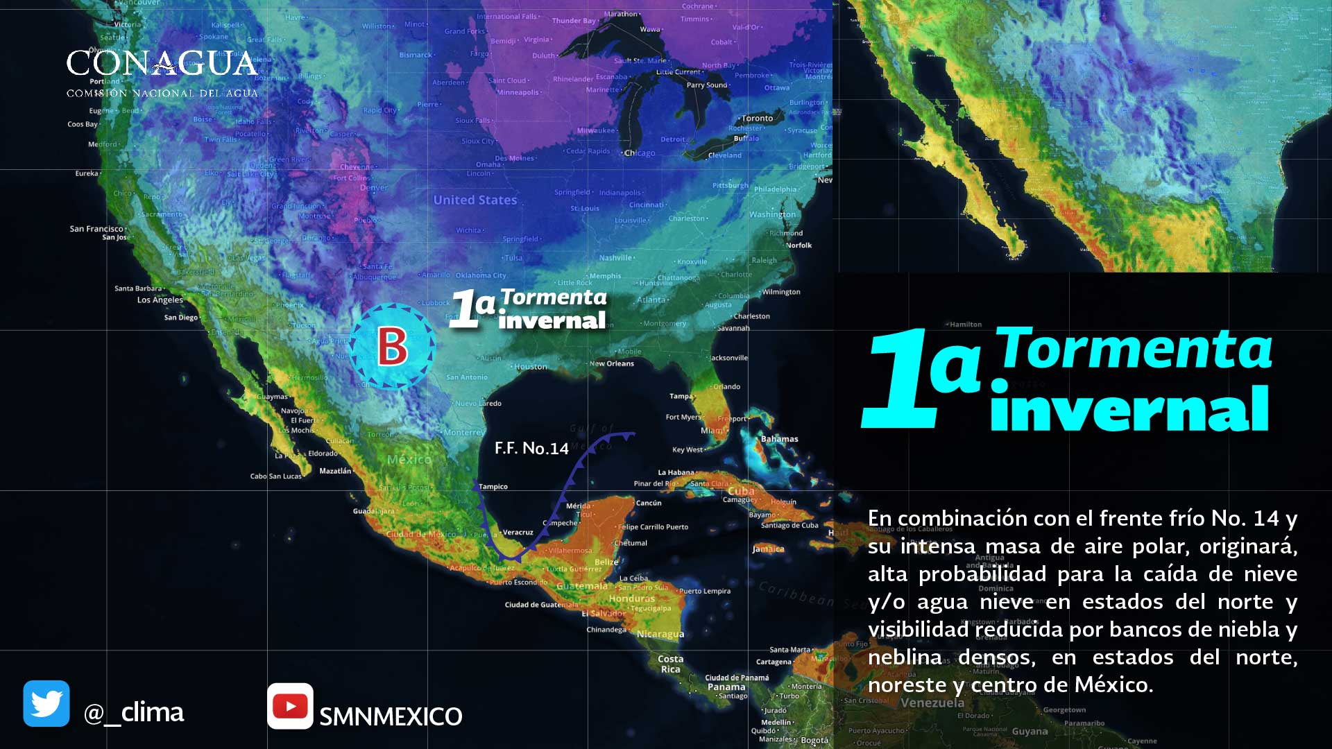 Protección Civil da seguimiento a la primer tormenta invernal que generará descenso de temperaturas en Chiapas