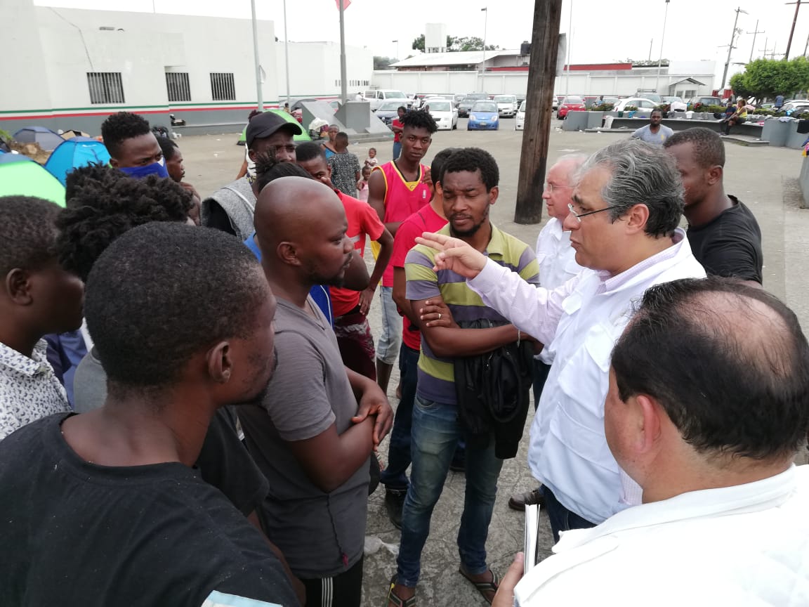 Inician trabajos de ordenamiento para atender a los migrantes en la estación migratoria en Tapachula