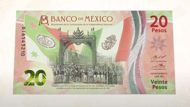 Honran consumación de Independencia con nuevo billete de 20 pesos